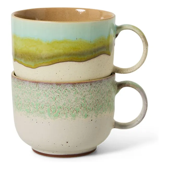 Tasses en grès Neo - Set de 2 | Vert pâle