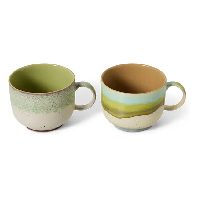 Tasses en grès Neo - Set de 2 | Vert pâle