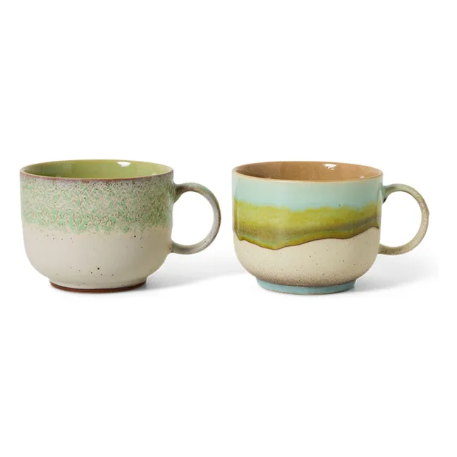 Tasses en grès Neo - Set de 2 | Vert pâle