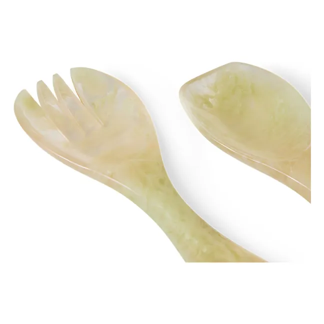 Couverts à salade en résine | Vert pâle