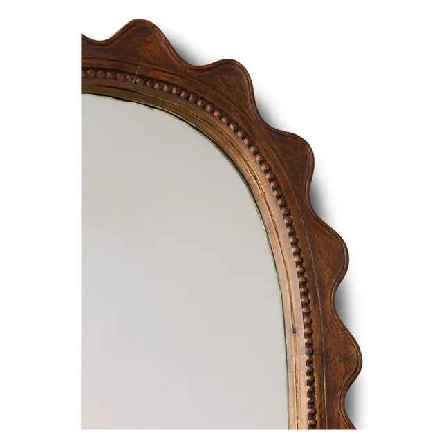 Espejo de madera ondulada | Bois foncé