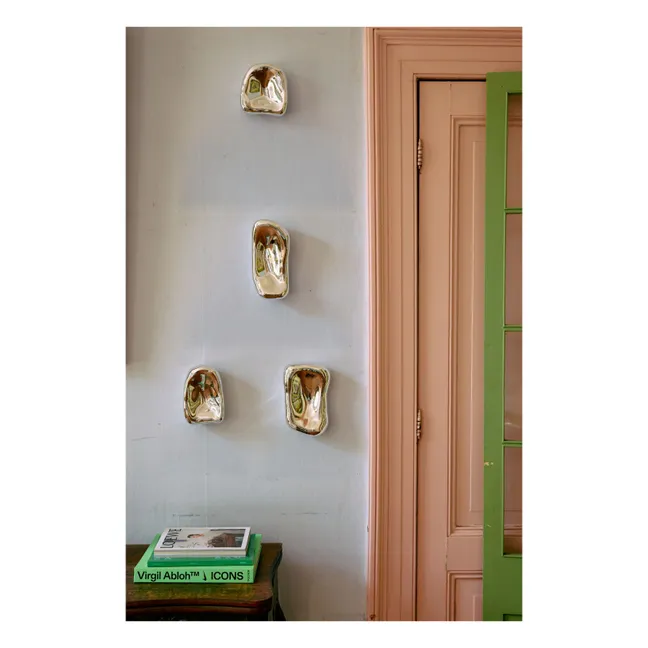 Wall-art in glass - Set of 4 | Chrome