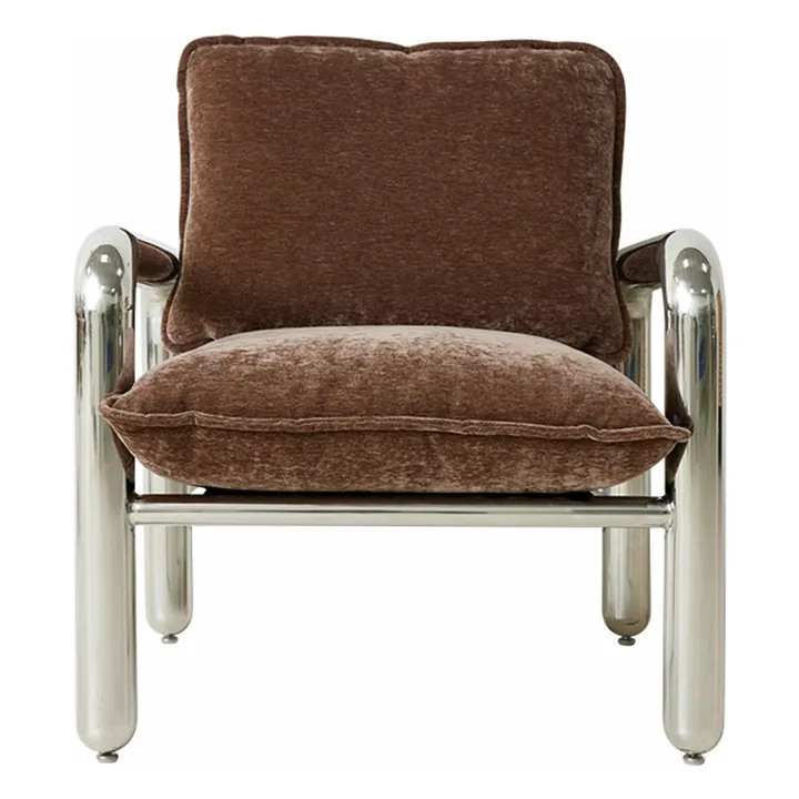Fauteuil en velours Chrome Lounge | Chromé- Image produit n°4