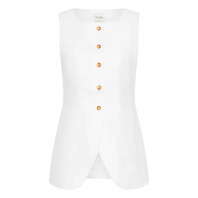 Veste Sans Manches Emma Lin | Ivoire