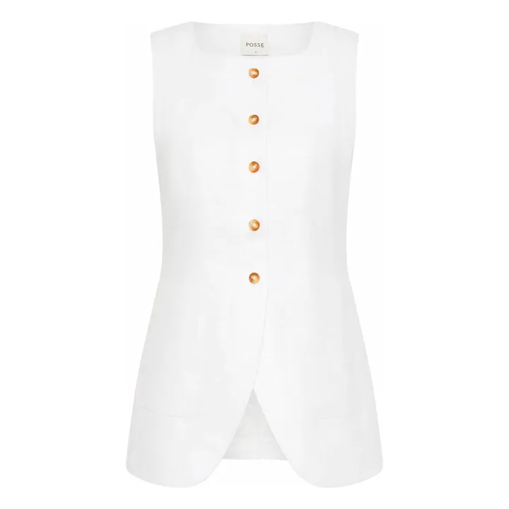 Veste Sans Manches Emma Lin | Ivoire- Image produit n°0
