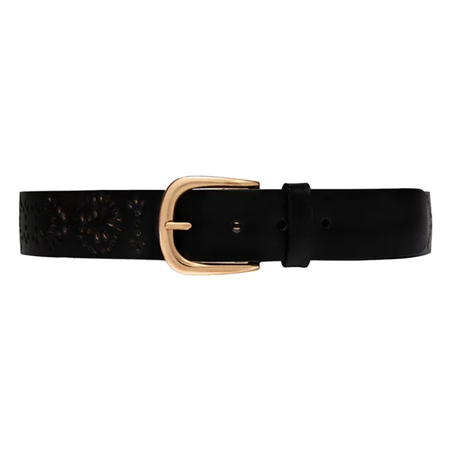 Gürtel 40MM pflanzlich gegerbtes Leder | Schwarz
