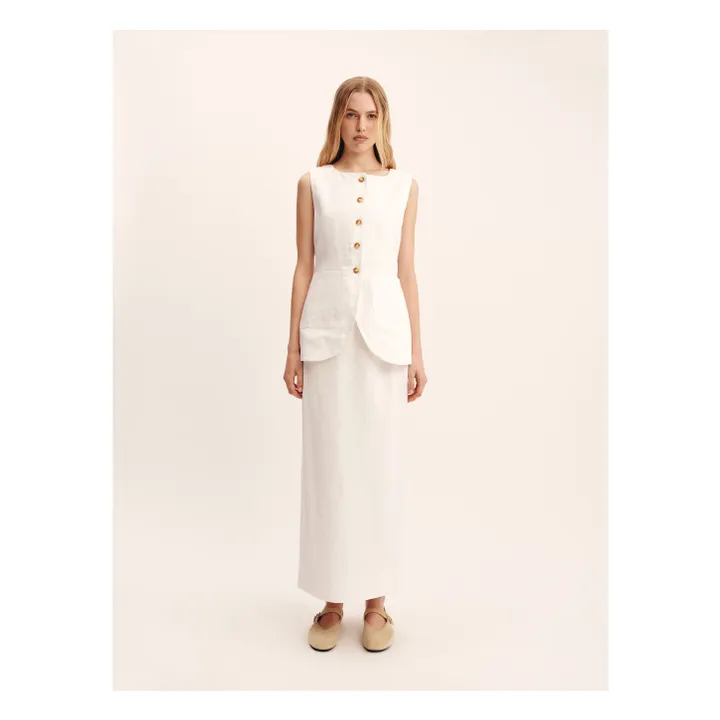 Veste Sans Manches Emma Lin | Ivoire- Image produit n°1