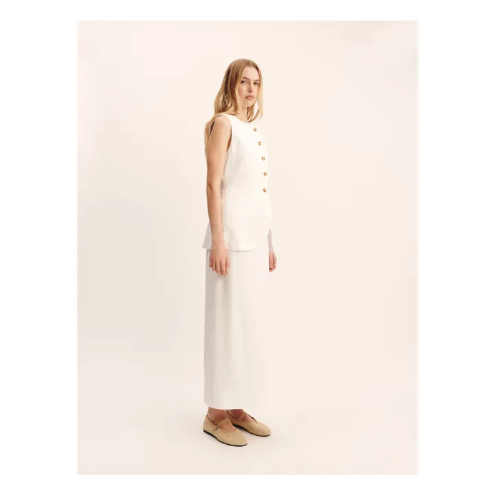 Veste Sans Manches Emma Lin | Ivoire- Image produit n°2