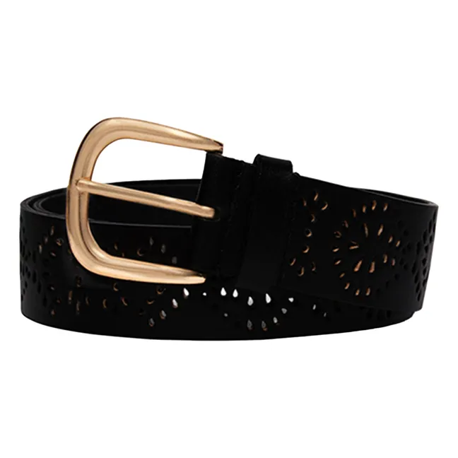 Gürtel 40MM pflanzlich gegerbtes Leder | Schwarz