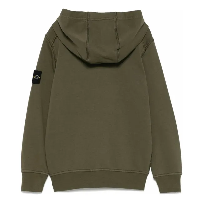 Felpa con cappuccio con logo | Verde militare