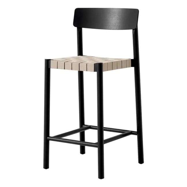 Tabouret de bar sangles naturelles 65 cm Betty TK12 en frêne