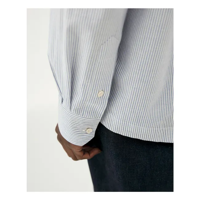 Camicia in cotone biologico a righe Bora | Azzurro