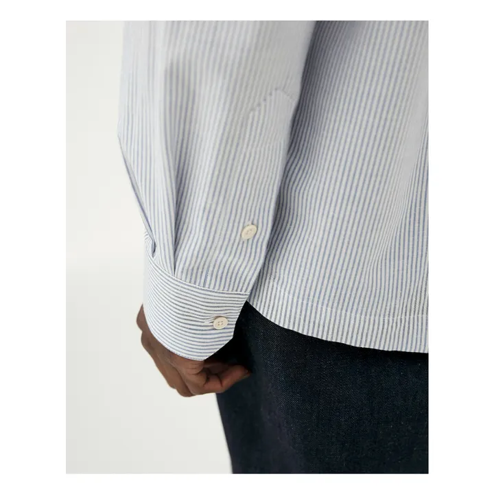 Chemise Bora Rayée Coton Bio | Bleu Clair- Image produit n°4