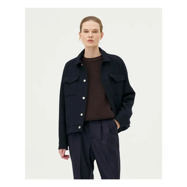 Chaqueta de lana reciclada Palma | Azul Marino