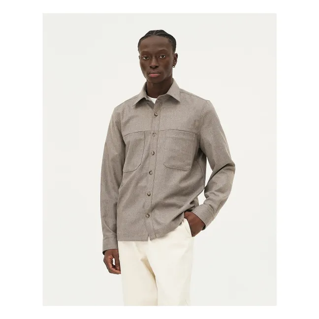 Ottawa - Camicia da camera in lana vergine | Naturale