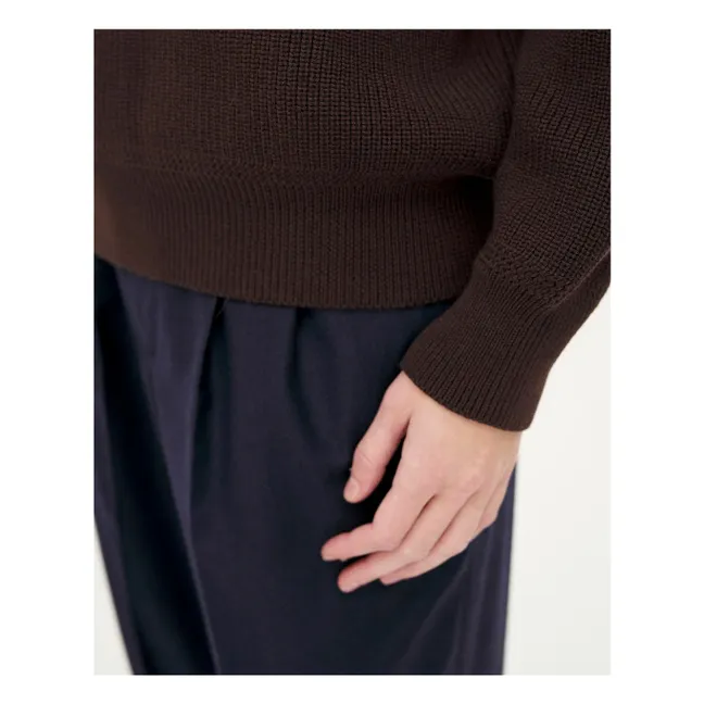 Oslo Sweater Merino wool and organic cotton | Brown