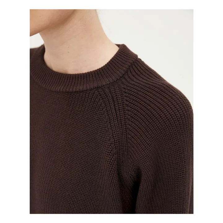 Pull Oslo Laine Mérinos et Coton Bio | Marron- Image produit n°7
