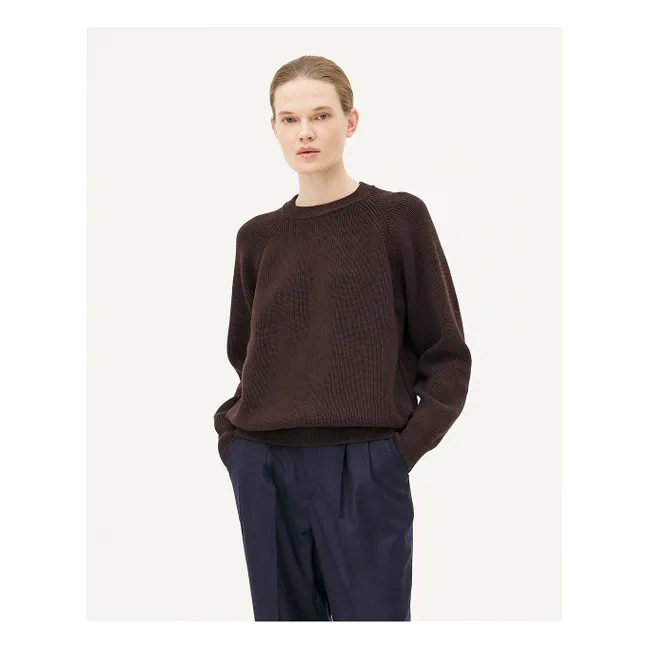 Maglione Oslo Lana merino e cotone biologico | Marrone