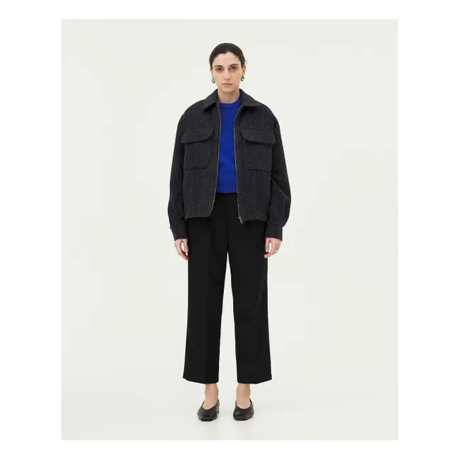 Kinsale Herringbone-Jacke aus recycelter Wolle | Navy