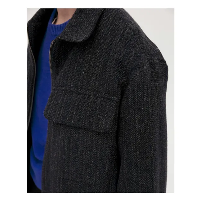 Veste Kinsale Herringbone Laine Recyclée | Bleu marine