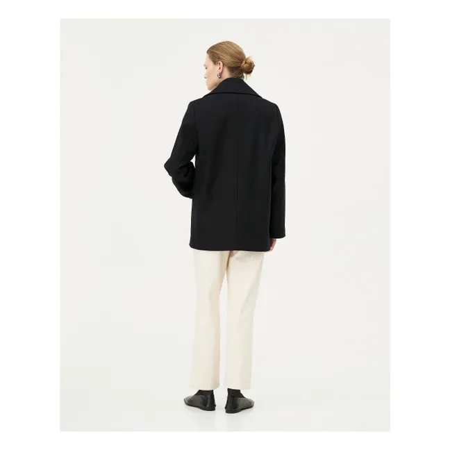 Manteau Dundee Laine et Cachemire Recyclé | Bleu nuit