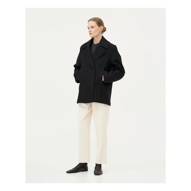 Manteau Dundee Laine et Cachemire Recyclé | Bleu nuit