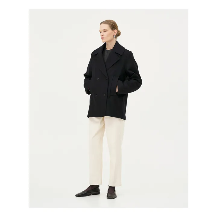 Dundee Recycled Wool and Cashmere Coat | Midnight blue- Product image n°6