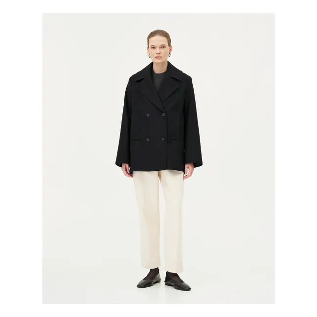 Dundee Recycled Wool and Cashmere Coat | Midnight blue