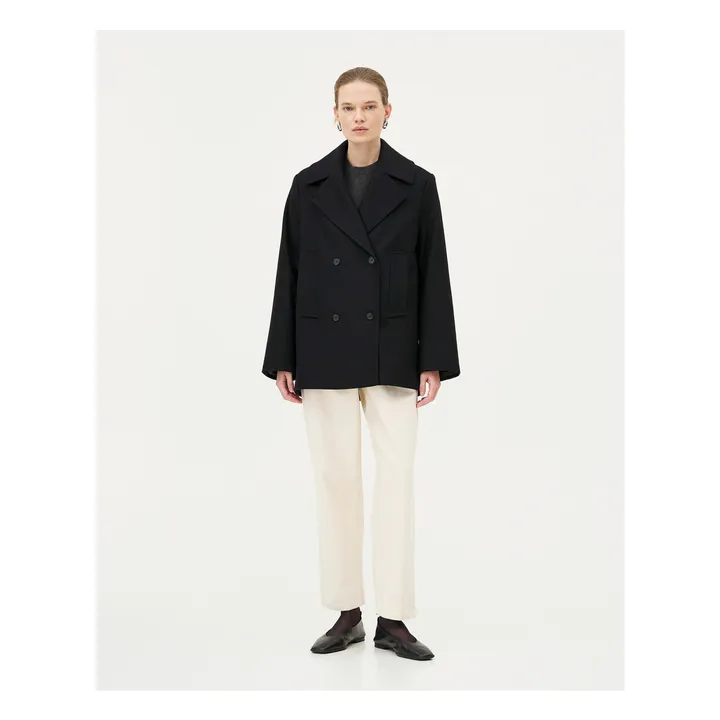 Manteau Dundee Laine et Cachemire Recyclé | Bleu nuit- Image produit n°5