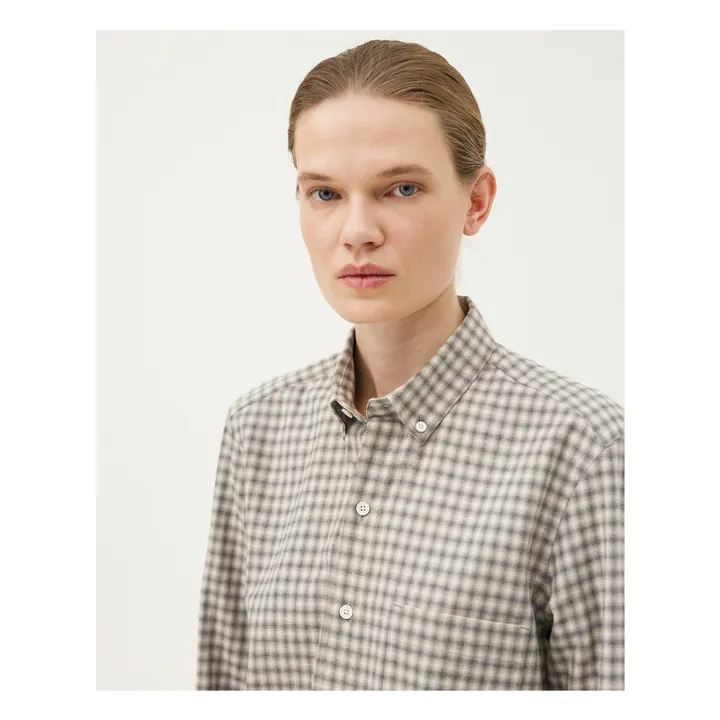 Chemise Curtis Carreaux Coton Recyclé | Gris- Image produit n°6