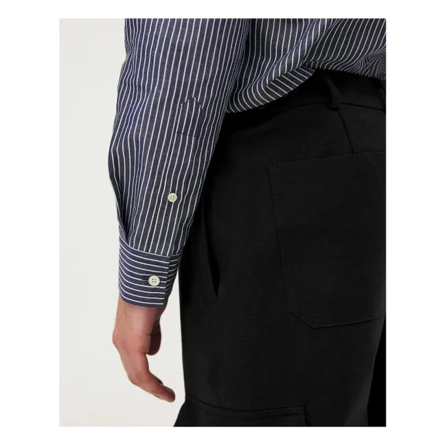 Chemise Curtis Fines Rayures Coton Recyclé | Bleu