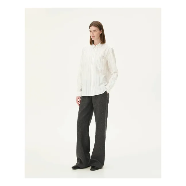 Camicia Curtis in cotone riciclato a righe | Bianco