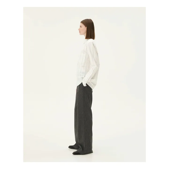 Chemise Curtis Rayée Coton Recyclé | Blanc- Image produit n°6