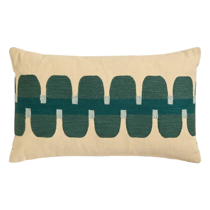 Coussin brodé Cadence | Bleu Sarah- Image produit n°0