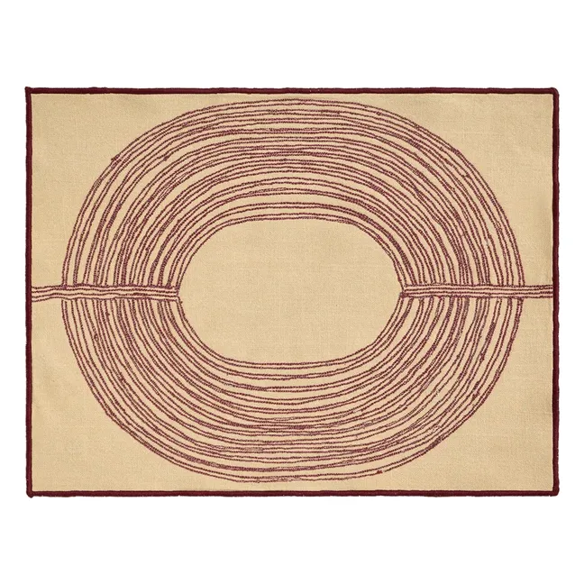 Mantel individual bordado Mirage | Rojo carmin