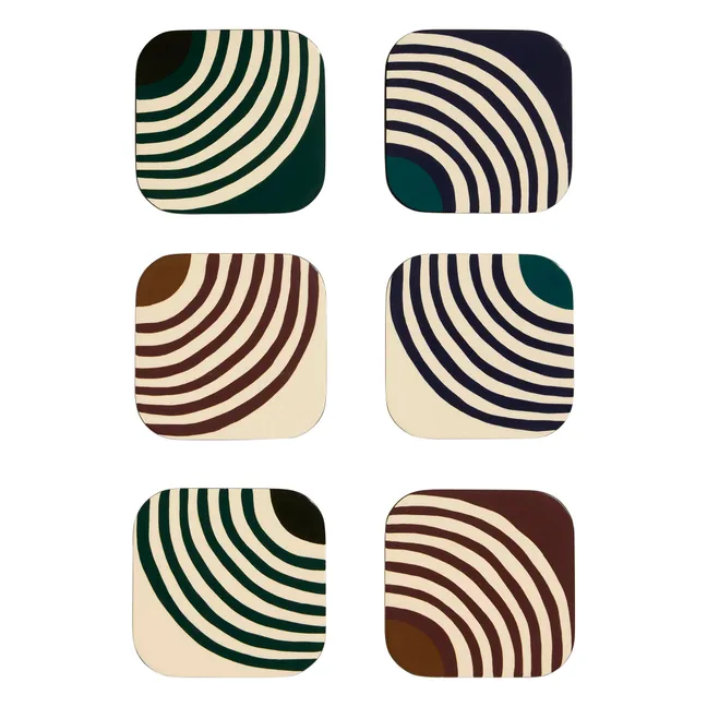 Mirage lacquered coasters - Set of 6 | Thé de Chine