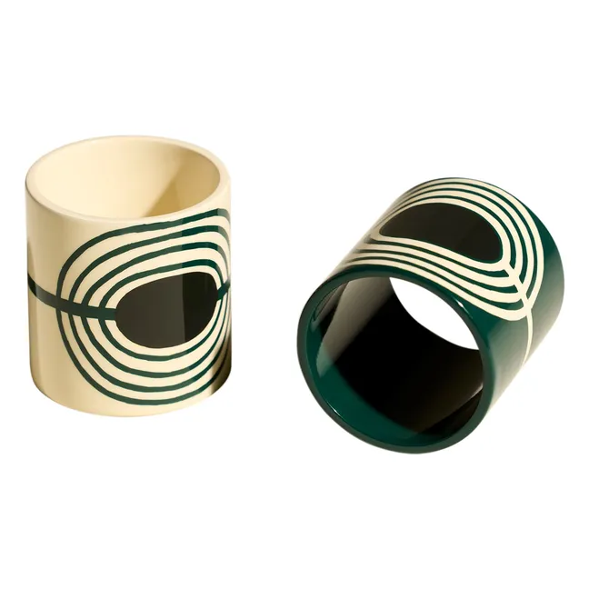 Mirage lacquered napkin rings - Set of 2 | Thé de Chine
