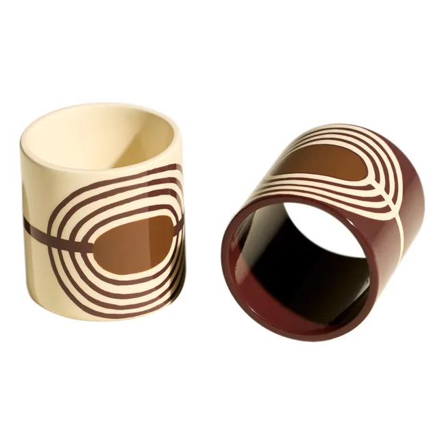 Mirage lacquered napkin rings - Set of 2 | Carmine red
