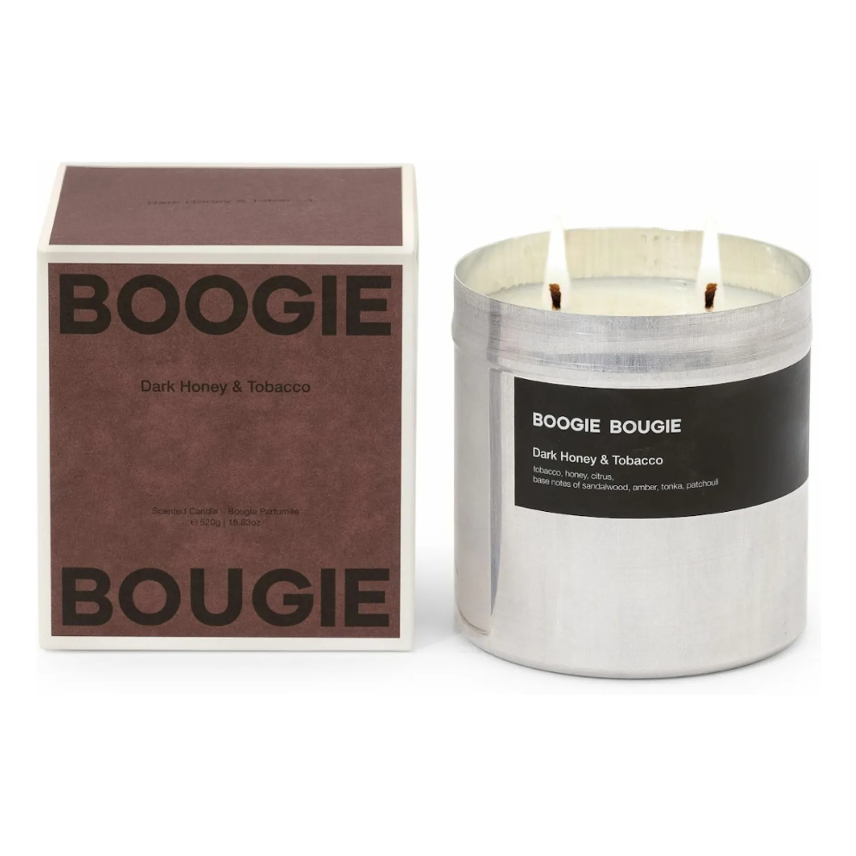 Boogie Bougie Untinted Dark Honey & Tobacco Candle