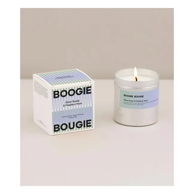 Bougie Silver Suede & Fireplace Haze