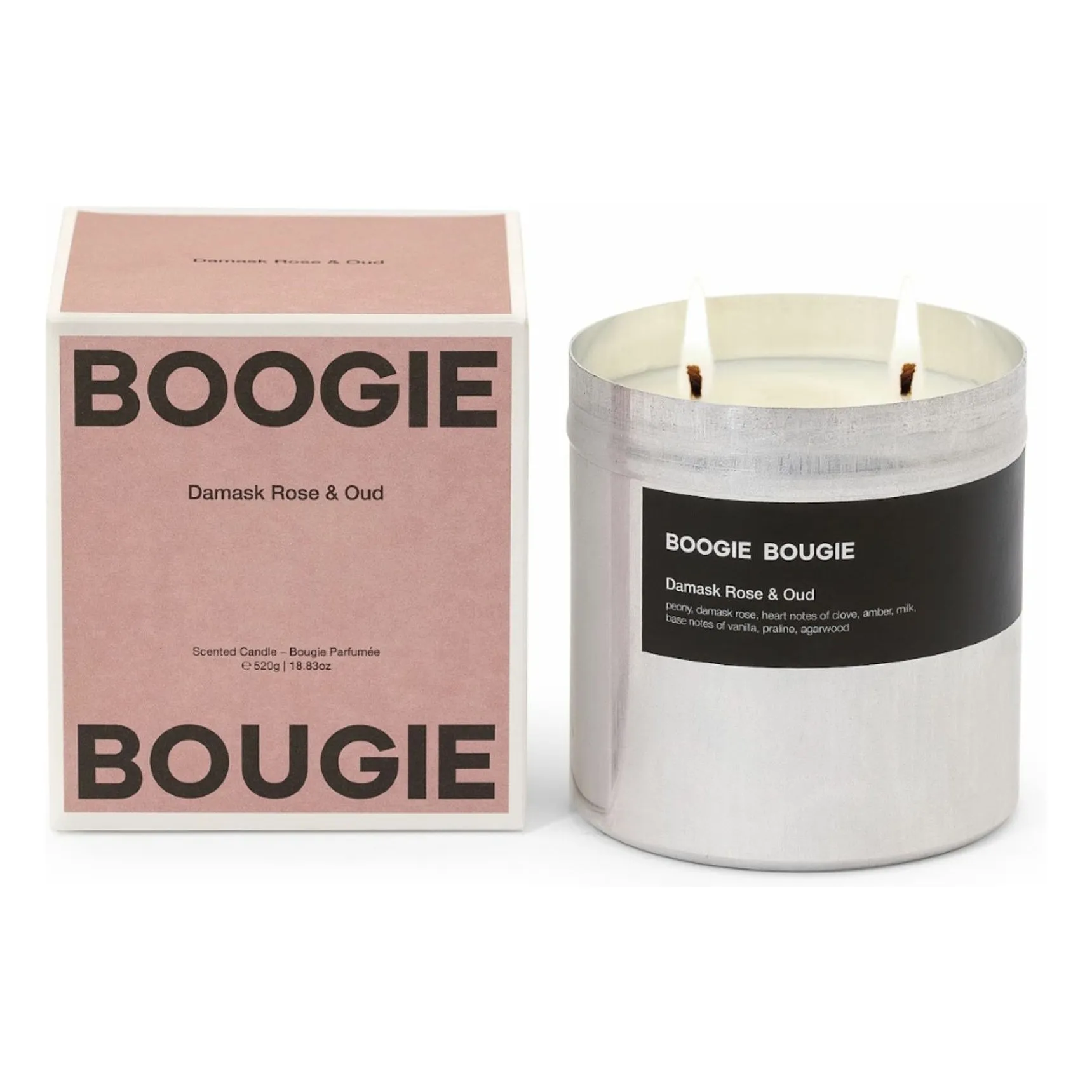 Boogie Bougie Untinted Damask Rose & Oud Candle
