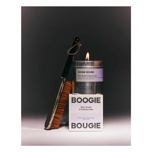 Kerze Silver Suede &amp; Fireplace Haze