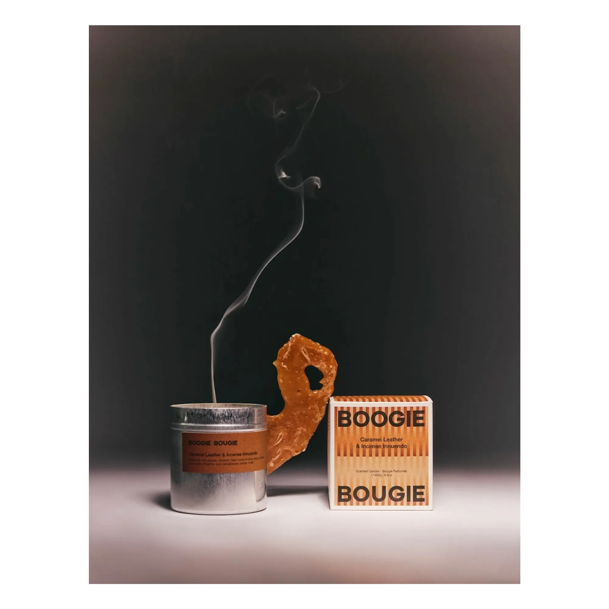 Boogie Bougie - Caramel Leather & Incense Innuendo candle
