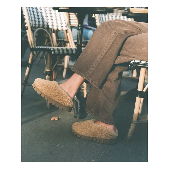 Zuecos de piel de oveja | Beige