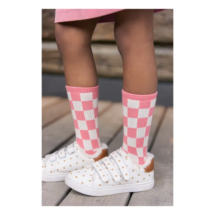 Lote de 2 pares de calcetines Damier | Rosa- Imagen del producto n°1