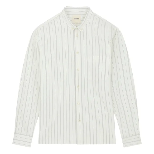 Camicia Curtis in cotone riciclato a righe | Bianco