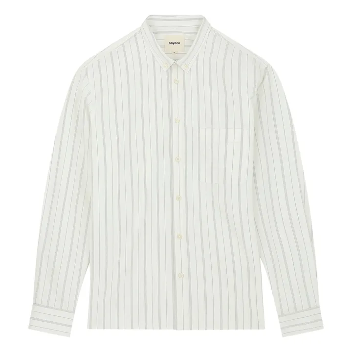 Chemise Curtis Rayée Coton Recyclé | Blanc- Image produit n°0