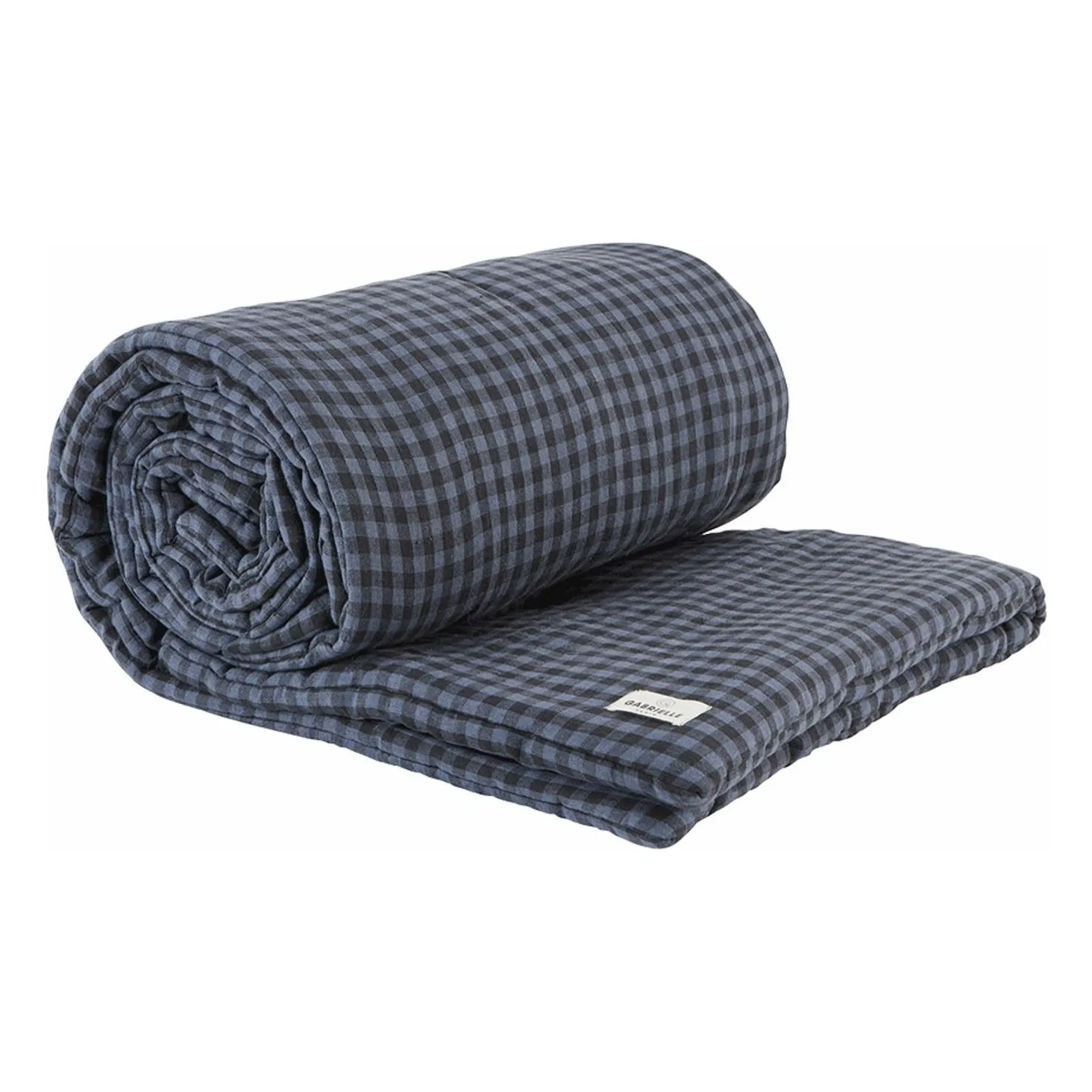 Gabrielle Paris Vichy Marine Washed Linen Quilt