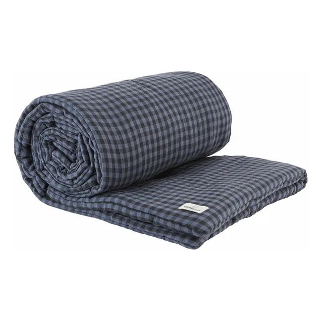 Washed linen quilt | Vichy Marine
