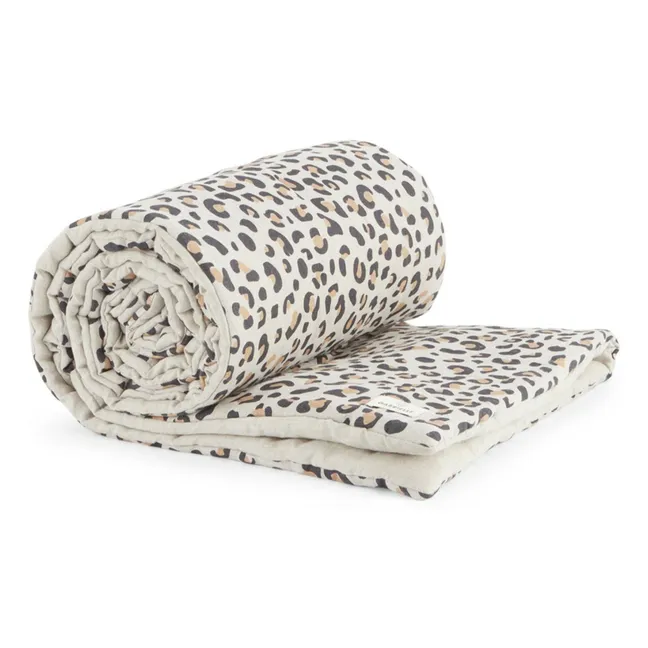 Steppdecke aus gewaschenem Leinen | Leopard